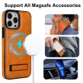 For iPhone 13 Pro Retro Leather Invisible Stand MagSafe Phone Case(Yellow)