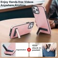For iPhone 13 Pro Max Retro Leather Invisible Stand MagSafe Phone Case(Rose Gold)