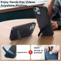 For iPhone 12 Pro Max Retro Leather Invisible Stand MagSafe Phone Case(Black)