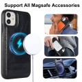 For iPhone 12 mini Retro Leather Invisible Stand MagSafe Phone Case(Black)