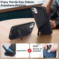 For iPhone 12 mini Retro Leather Invisible Stand MagSafe Phone Case(Black)