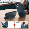 For iPhone 11 Pro Retro Leather Invisible Stand MagSafe Phone Case(Blue)