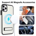 For iPhone 11 Pro Max Retro Leather Invisible Stand MagSafe Phone Case(White)