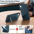 For iPhone XR Retro Leather Invisible Stand MagSafe Phone Case(Blue)