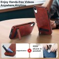 For iPhone XR Retro Leather Invisible Stand MagSafe Phone Case(Brown)