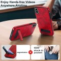 For iPhone X / XS Retro Leather Invisible Stand MagSafe Phone Case(Red)