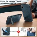 For iPhone X / XS Retro Leather Invisible Stand MagSafe Phone Case(Blue)