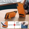 For iPhone X / XS Retro Leather Invisible Stand MagSafe Phone Case(Yellow)