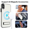For iPhone XS Max Retro Leather Invisible Stand MagSafe Phone Case(White)