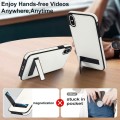 For iPhone XS Max Retro Leather Invisible Stand MagSafe Phone Case(White)