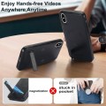 For iPhone XS Max Retro Leather Invisible Stand MagSafe Phone Case(Black)