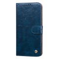 Oil Wax Texture Shockproof Flip Leather Phone Case For iPhone 15(Blue)