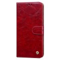 Oil Wax Texture Shockproof Flip Leather Phone Case For iPhone 15(Red)