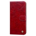 Oil Wax Texture Shockproof Flip Leather Phone Case For iPhone 15 Plus(Red)