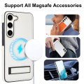 For Samsung Galaxy S23+ 5G Retro Leather Invisible Stand MagSafe Phone Case(White)