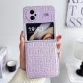 For vivo X Flip Pearlescent Paint Gradient Geometric Leather Phone Case(Purple)