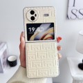 For vivo X Flip Pearlescent Paint Gradient Geometric Leather Phone Case(Gold)