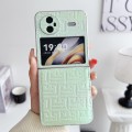 For vivo X Flip Pearlescent Paint Gradient Geometric Leather Phone Case(Green)