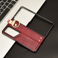 For Honor Magic V2 RSR Porsche Design Wristband Leather Back Phone Case(Red)