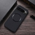 For Google Pixel 9 CD Magnetic Ring Cloth Texture PU Phone Case(Black)