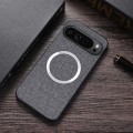 For Google Pixel 9 CD Magnetic Ring Cloth Texture PU Phone Case(Grey)