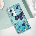 For OPPO A79 5G Colored Drawing Pattern Plain Weave Leather Phone Case(Caring Butterfly)