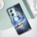 For OPPO A79 5G Colored Drawing Pattern Plain Weave Leather Phone Case(Waves And Sun)