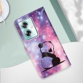 For OPPO A79 5G Colored Drawing Pattern Plain Weave Leather Phone Case(Baby Panda)