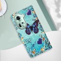 For OPPO Reno11 5G Global Colored Drawing Pattern Plain Weave Leather Phone Case(Caring Butterfly)