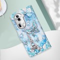 For OPPO Reno11 Pro 5G Global Colored Drawing Pattern Plain Weave Leather Phone Case(Tower Butterfly