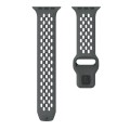 For Apple Watch SE 2023 44mm Oval Holes Fluororubber Watch Band(Dark Grey)