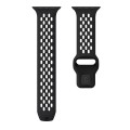 For Apple Watch Ultra 49mm Oval Holes Fluororubber Watch Band(Black)