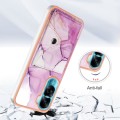 For Honor 90 Lite 5G Marble Pattern IMD Card Slot Phone Case(Pink Purple Gold)