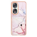 For Honor 90 5G Marble Pattern IMD Card Slot Phone Case(Rose Gold)