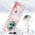 For Honor Magic5 Pro Marble Pattern IMD Card Slot Phone Case(Rose Gold)