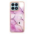 For Honor X8a Marble Pattern IMD Card Slot Phone Case(Pink Purple Gold)