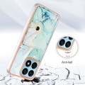 For Honor X8a Marble Pattern IMD Card Slot Phone Case(Green)