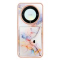 For Honor X9a / Magic5 Lite Marble Pattern IMD Card Slot Phone Case(Galaxy Marble White)