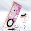 For Honor X9a / Magic5 Lite Marble Pattern IMD Card Slot Phone Case(Pink Purple Gold)