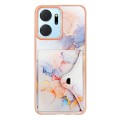 For Honor X7a Marble Pattern IMD Card Slot Phone Case(Galaxy Marble White)