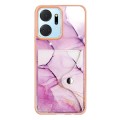 For Honor X7a Marble Pattern IMD Card Slot Phone Case(Pink Purple Gold)