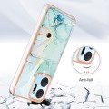 For Honor X7a Marble Pattern IMD Card Slot Phone Case(Green)