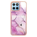 For Honor X8 5G / X6 4G Marble Pattern IMD Card Slot Phone Case(Pink Purple Gold)
