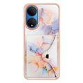 For Honor X7 Marble Pattern IMD Card Slot Phone Case(Galaxy Marble White)