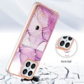 For Honor X8 4G Marble Pattern IMD Card Slot Phone Case(Pink Purple Gold)