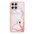 For Honor X8 4G Marble Pattern IMD Card Slot Phone Case(Rose Gold)