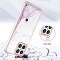 For Honor X8 4G Marble Pattern IMD Card Slot Phone Case(White Purple)