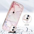 For iPhone 11 Marble Pattern IMD Card Slot Phone Case(Rose Gold)