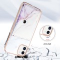 For iPhone 11 Marble Pattern IMD Card Slot Phone Case(White Purple)