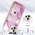 For iPhone 11 Pro Max Marble Pattern IMD Card Slot Phone Case(Pink Purple Gold)